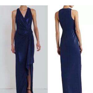LAUREN RALPH LAUREN
Foil-Print Jersey Gown size 10 blue nwt